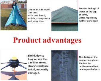 4 คน หลังคากันน้ำเต็นท์ชายหาดเต็นท์ตารางอัตโนมัติทันทีในงานตั้งแคมป์ เดินป่า - intl