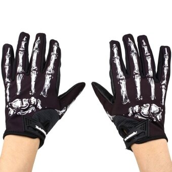 2561 Autumn Windproof Waterproof Touch Screen Sports Skeleton Bones Gloves Gym - intl