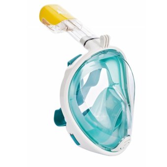 ประเทศไทย Dolphin Snorkel หน้ากากดำน้ำ ไม่ต้องคาบท่อ มีฐานติดกล้อง สีเขียว ไซส์ L