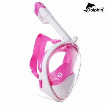 2561 Easybreath หน้ากากดำน้ำ แบบเต็มหน้า ไม่ต้องคาบท่อหายใจ กระจกไม่เกิดฝ้า รุ่น DP02N หน้าโค้ง (สีชมพู) L/XL