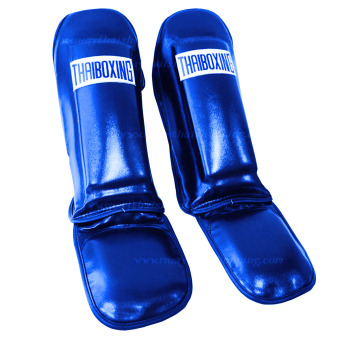 THAIBOXING สนับแข้งมีปลายขาหนังเทียม สีน้ำเงิน THAIBOXING สนับแข้งมีปลายขาหนังเทียม สีน้ำเงิน