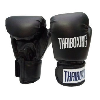 THAIBOXING นวมหนังเทียม ขนาด 10 ออนซ์ สีดำ THAIBOXING นวมหนังเทียม ขนาด 10 ออนซ์ สีดำ