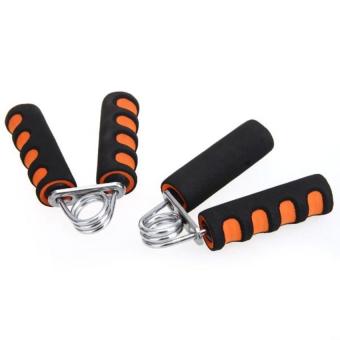 Foam Grip Hand Gripper Fit Exercise Wrist Arm Training Black/Orange (2pcs)