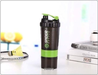 Spider Bottle ขวดเชคเวย์โปรตีน แยกเก็บอาหารเสริมแบบผงและแบบเม็ดได้ ความจุ 600 มล. สีดำ/เขียว Spider Bottle ขวดเชคเวย์โปรตีน แยกเก็บอาหารเสริมแบบผงและแบบเม็ดได้ ความจุ 600 มล. สีดำ/เขียว
