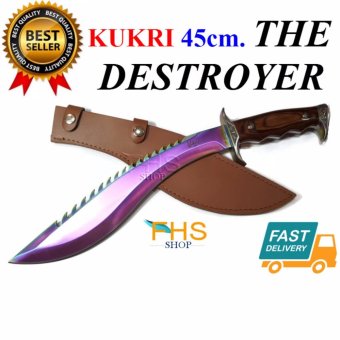 FHS Nepal KUKRI 45cm. THE DESTROYER มีดกุรข่าแบบต้นฉบับแท้ๆ ขนาดใหญ่ 45 cm. พร้อมซองหนังแท้แบบร้อยเข็มขัด FHS Nepal KUKRI 45cm. THE DESTROYER มีดกุรข่าแบบต้นฉบับแท้ๆ ขนาดใหญ่ 45 cm. พร้อมซองหนังแท้แบบร้อยเข็มขัด
