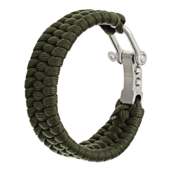 ฉุกเฉินกลางแจ้งและเอาตัวรอด Paracord สร้อยข้อมือ-กองทัพสีเขียว ฉุกเฉินกลางแจ้งและเอาตัวรอด Paracord สร้อยข้อมือ-กองทัพสีเขียว