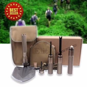 Elit ชุดพลั่ว จอบ ขุดดิน อเนกประสงค์ ถอดด้ามได้ (สีทอง) Multifunction Folding Shovel Elit ชุดพลั่ว จอบ ขุดดิน อเนกประสงค์ ถอดด้ามได้ (สีทอง) Multifunction Folding Shovel