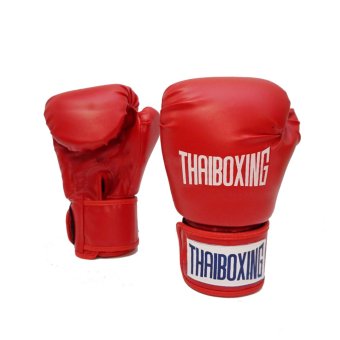 THAIBOXING นวมหนังเทียม ขนาด 8 ออนซ์ สีแดง THAIBOXING นวมหนังเทียม ขนาด 8 ออนซ์ สีแดง