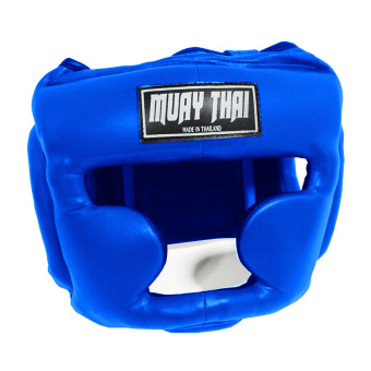 THAIBOXING หมวกป้องกันสะเทือนหนังเทียมแบบปิดแก้มสีน้ำเงิน รุ่น P591 THAIBOXING หมวกป้องกันสะเทือนหนังเทียมแบบปิดแก้มสีน้ำเงิน รุ่น P591