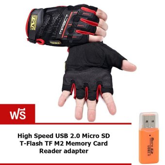 Elit Mechanix ถุงมือ ฟิตเนส ยกน้ำหนัก fitness weight lifting gloves (Red) แถมฟรี SD Card Reader Elit Mechanix ถุงมือ ฟิตเนส ยกน้ำหนัก fitness weight lifting gloves (Red) แถมฟรี SD Card Reader