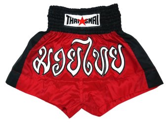 Thaismai กางเกงมวย Thai Boxing Shorts Nylon strip (สีแดง) Thaismai กางเกงมวย Thai Boxing Shorts Nylon strip (สีแดง)