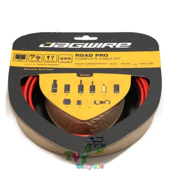 2561 Jagwire ชุดสายเบรค สายเกียร์ รุ่น Road Pro Complete Cable Kit (สีแดง)
