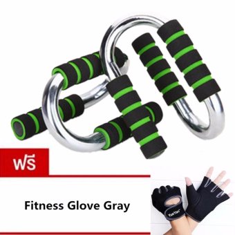 ราคา JJ ที่วิดพื้น บาร์วิดพื้น ดันพื้น หนาพิเศษ Push Up Grip Push Up Bar แถมฟรี YUEYAN ถุงมือฟิตเนส ถุงมือออกกำลังกาย Fitness Glove Weight Lifting Gloves Gray( Int:S)