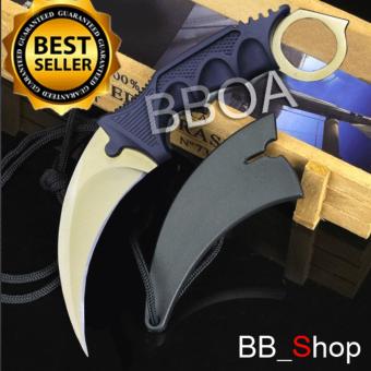ประเทศไทย K05 Karambit Knife มีดพก มีดคารัมบิต มีดใบตาย มีดควง (ใบคมและแหลม) สีทอง.