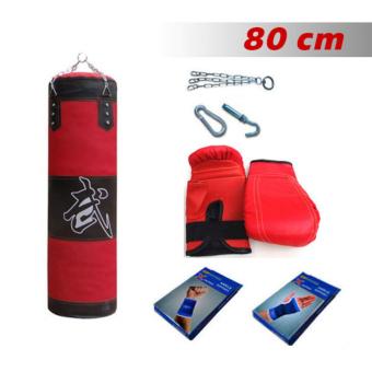 ราคา Kinglion Sport ชุดกระสอบทรายแขวน+แบ็คชก+ที่รัดมือ+ที่รัดข้อมือ 80CM กระสอบทรายซ้อมมวย กระสอบทรายผ้าใบพร้อมโซ่และตะขอเกี่ยว กระสอบทรายชกมวยพร้อมนวม Boxing Punch Bag / Heavy Bag