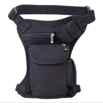LLS Multifunction Outdoor Sport Leg Bag Canvas Motorcycle Ridingwaistbag Money Belt Fanny Pack (Black) - intl