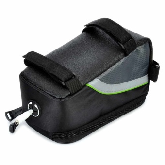 LLS Roswheel 12496L-G5 5.5 Top Tube Belt Bag W/ 3.5Mm Cable For Touchscreen Phone Black + Green - intl