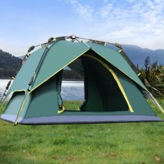 Outdoor Hydraulic AutomaticTents 3-4 Person CampingHiking Tents With Carry Bag(Army Green)