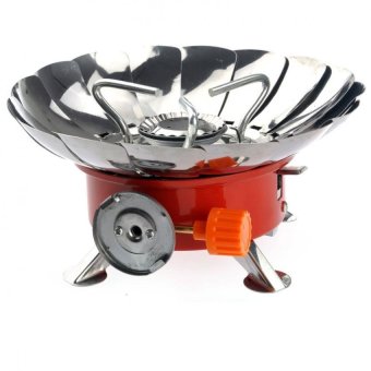 ราคา Portable Folding Lotus Style Windproof Camping Stove Butane Gas Stove เตาแก๊สพกพาเดินป่าแคมป์ปิ้ง
