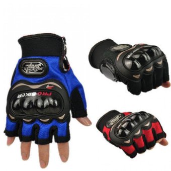 ประเทศไทย PROBIKER ถุงมือครึ่งนิ้ว ขับขี่รถมอเตอร์ไซด์ และจักรยาน แบบมีเกาะ XL (สีแดง)