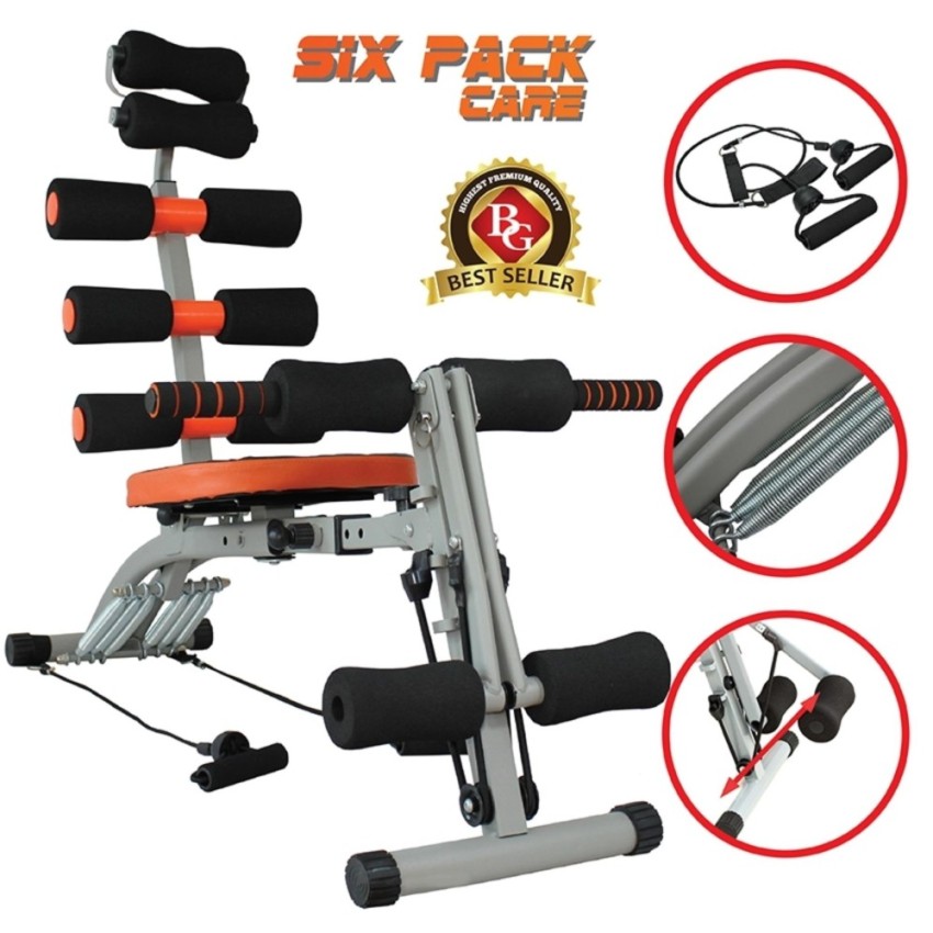 SIX PACK CARE B&G  เครื่องออกกำลังกาย (สีเทา/ส้ม)พร้อมสายแรงต้าน