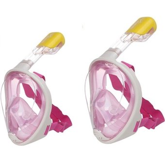 ประเทศไทย Super snorke หน้ากากดำน้ำ ไม่ต้องคาบท่อหายใจ รุ่น DP01 ( สีชมพู ) 2 ชิ้น ขนาด S/M และ L/XL