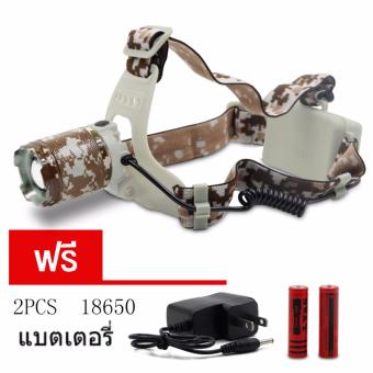 2561 ไฟฉายคาดศีรษะ Waterproof Outdoor Headlights อุปกรณ์ให้แสงสว่าง CREE T6 Rechargeable LED Headlamp With Charger+ฟรี 2PCS 18650 แบตเตอรี่