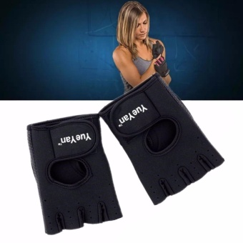 ประเทศไทย YUEYAN ถุงมือฟิตเนส ถุงมือออกกำลังกาย Fitness Glove Weight Lifting Gloves Black ( Int:S)