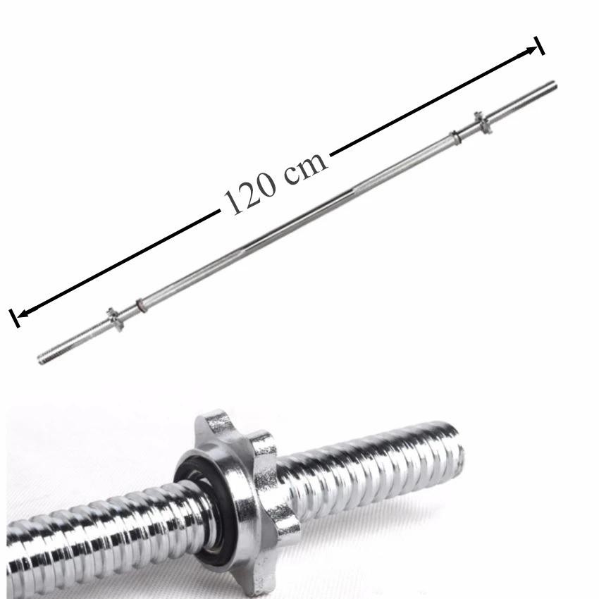 ZXK - แกนบาร์เบล คานบาร์เบล บาร์เบล Barbell ขนาด 1 นิ้ว ยาว 120 เซนติเมตร หรือ 47 นิ้ว (สีเงิน)