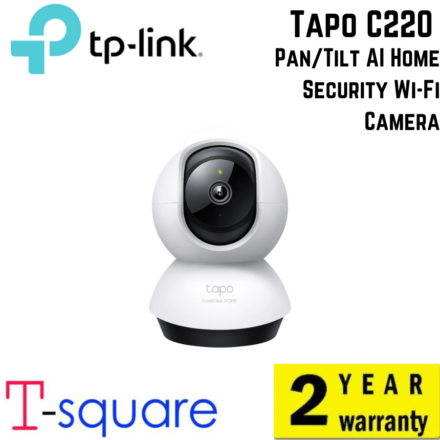 TP-Link Tapo C220 Pan/Tilt AI Home Security Wi-Fi Camera Resolution 4MP QHD 2K 2K+ ครอบคลุม 360º Smart AI Detection ตรวจจับ ติดตาม แยกแยะคน สัตว์ ยานพาหนะ บันทึกสูงสุด 512Gb ราคา 1,050 บาท*ส่งฟรี