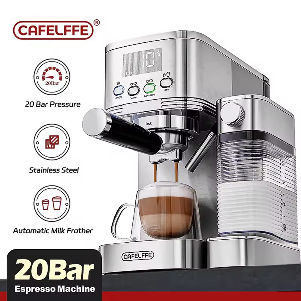 Cafelffe Elegant Digital Espresso & Cappuccino Machine with Automatic Milk Frother and Durable Tank ราคา 3,810 บาท*ส่งฟรี
