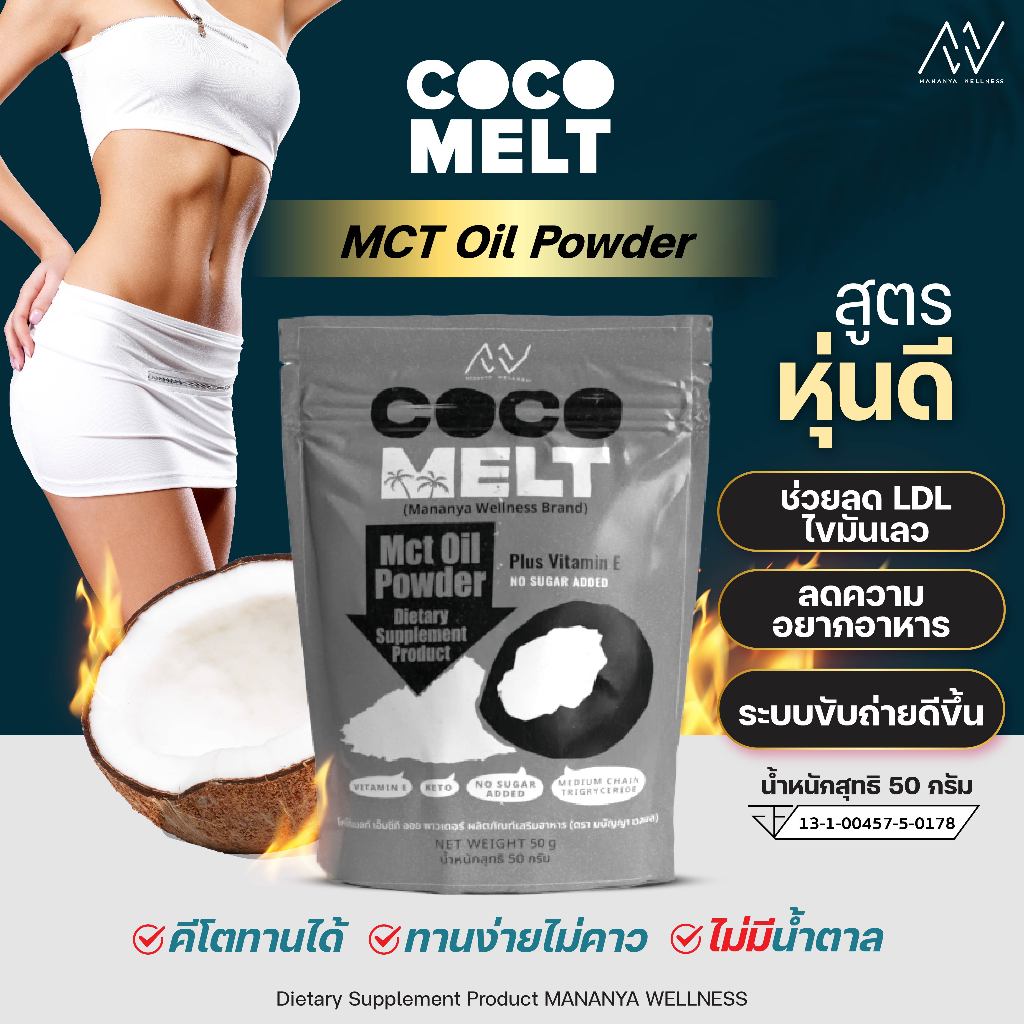 💥ส่งฟรี!เจ้าเดียว💥 Manany MCT OIL มนัญญา คีโตทานได้ คุมหิว อิ่มนาน คุมน้ำหนัก เร่งเผาผลาญไขมัน ทานง่าย ลดอ้วน ราคา 199 บาท*ส่งฟรี