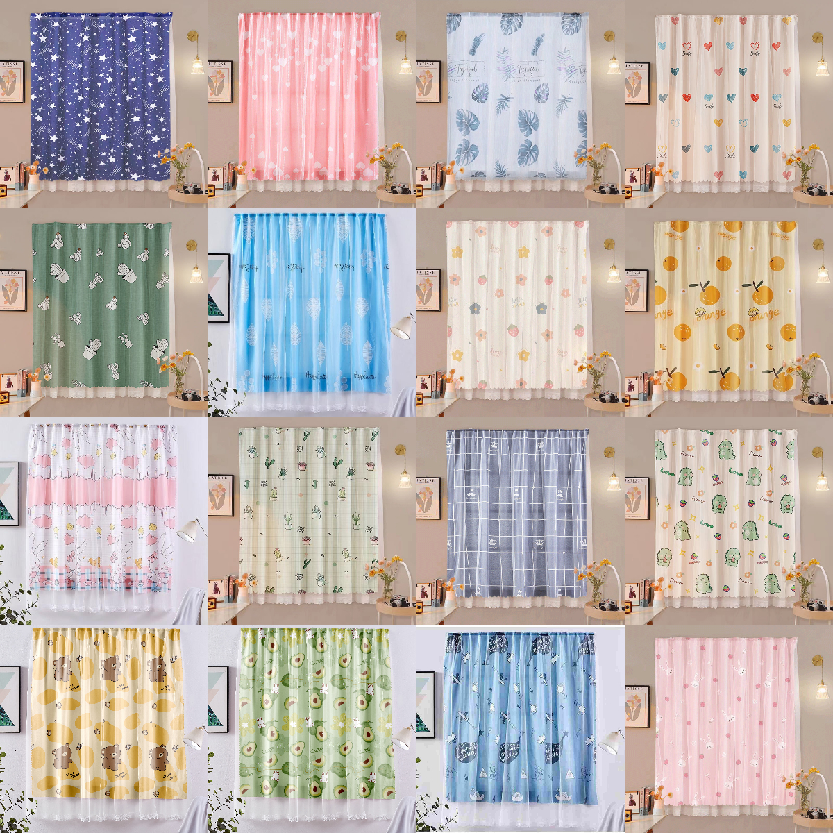 Double Layer Curtains, Curtains, No Need to Drill Holes in the Wall, Door Curtains, Door Curtains, Velcro Curtains, Curtains, Translucent Curtains, Window Curtains