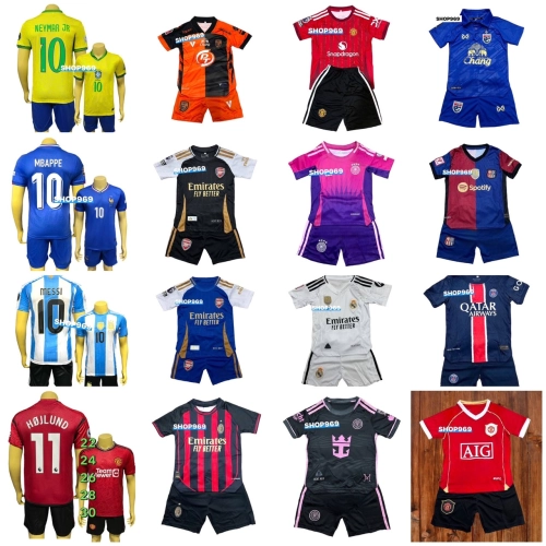 ชุดกีฬาฟุดบอลของเด็กทีม ทีมชาติไทย ได้ทั้งเสื้อเสื้อ + กางเกง เเมนยู 2024/25