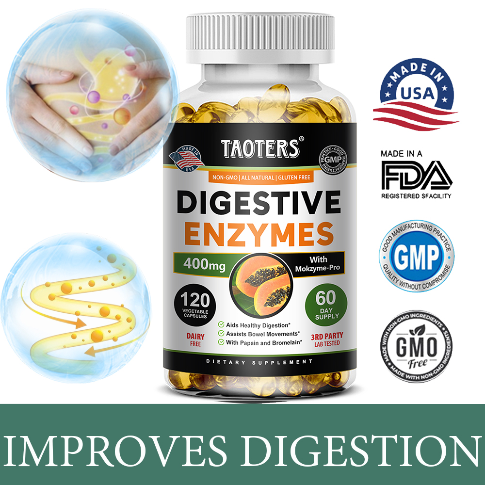 Digestive Enzyme Supplement with Papain and Bromelain - Improves digestion, immune health, reduces bloating, weight management. ราคา 153 บาท*ส่งฟรี