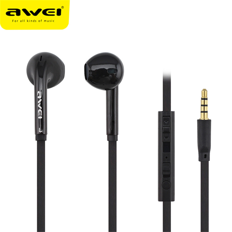 Awei ES-15HI Wired Earbuds In-Ear Earphones Headset With Microphone Super Bass Stereo Sound Headphones 3.5mm Sport Earpiece ราคา 153 บาท*ส่งฟรี