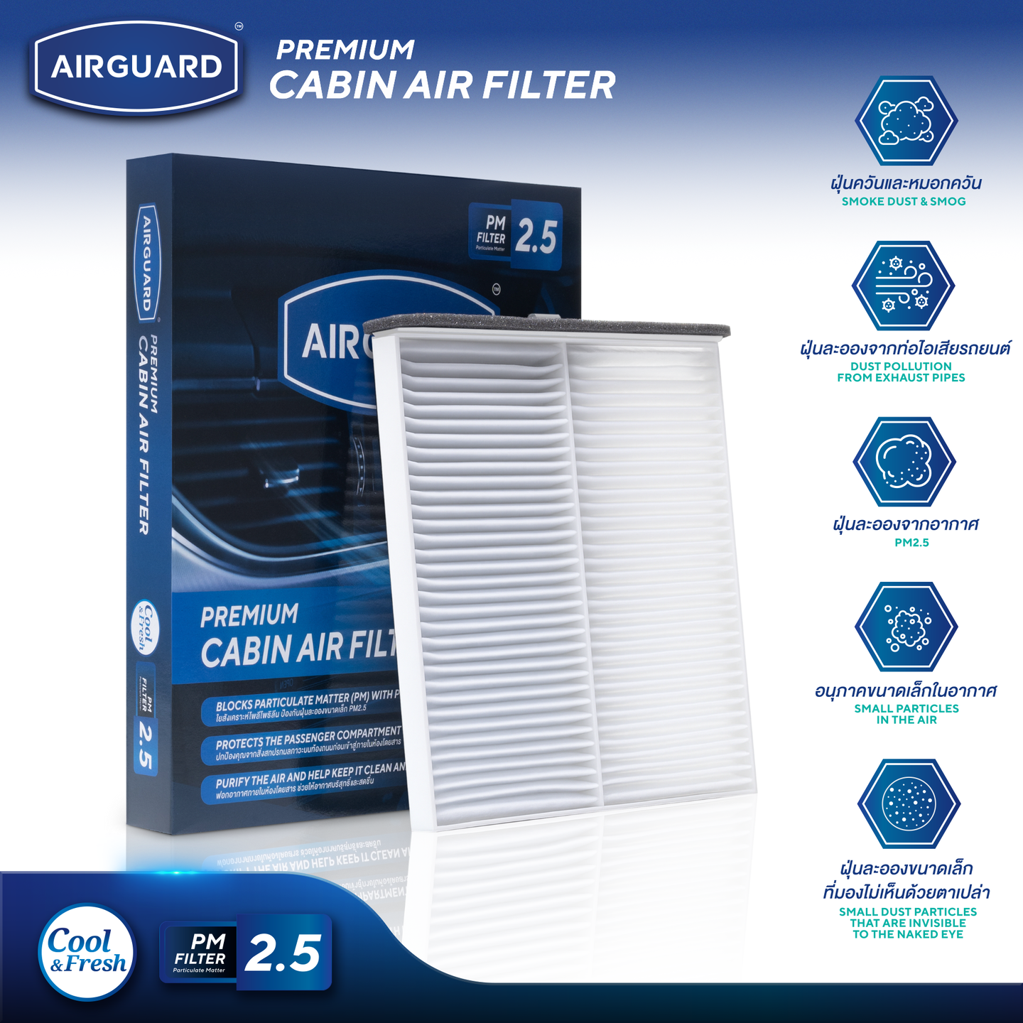 Mazda Cx-5 2014-2019 Car Air Filter Airguard [Pm2.5] ราคา 233 บาท*ส่งฟรี