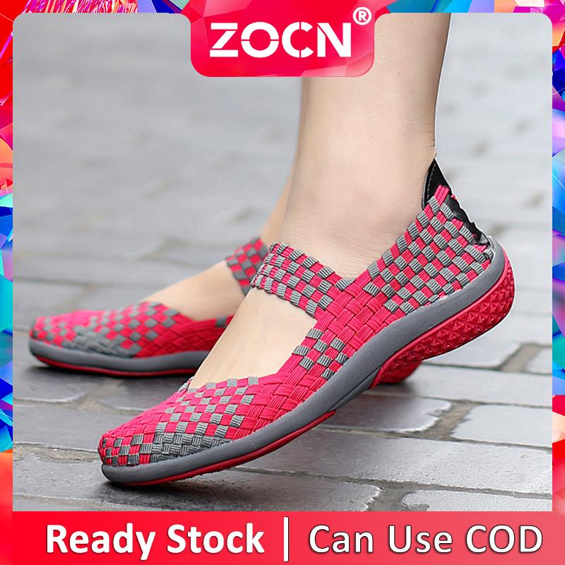 ZOCNรองเท้าลำลองสำหรับผู้หญิง,รองเท้าโลฟเฟอร์สำหรับผู้หญิงรองเท้าแบบสวมส้นเตี้ยรองเท้าขนาดใหญ่พิเศษ35-42