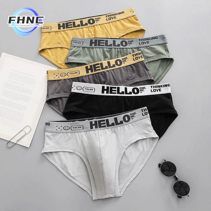 รูปสินค้า 3/5 Pieces Men's Underwear, Fashionable, Breathable Underwear, Cotton Lining, Antibacterial, Comfortable to Wear, Soft, 