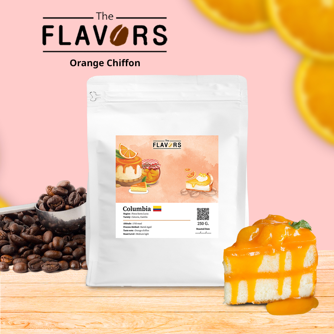 เมล็ดกาแฟคั่วกลางอ่อน โคลัมเบีย 100, 250 ก. ชิฟฟ่อนส้ม พีช ลิ้นจี่ ชาเขียว Specialty Coffee Beans ราคา 319 บาท*ส่งฟรี