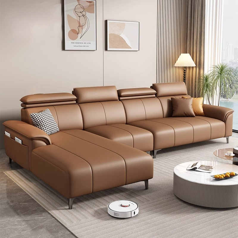 โซฟาปรับนอนได้ genuine leather sofa 4 seater l shape living room ราคา 54,590 บาท*ส่งฟรี