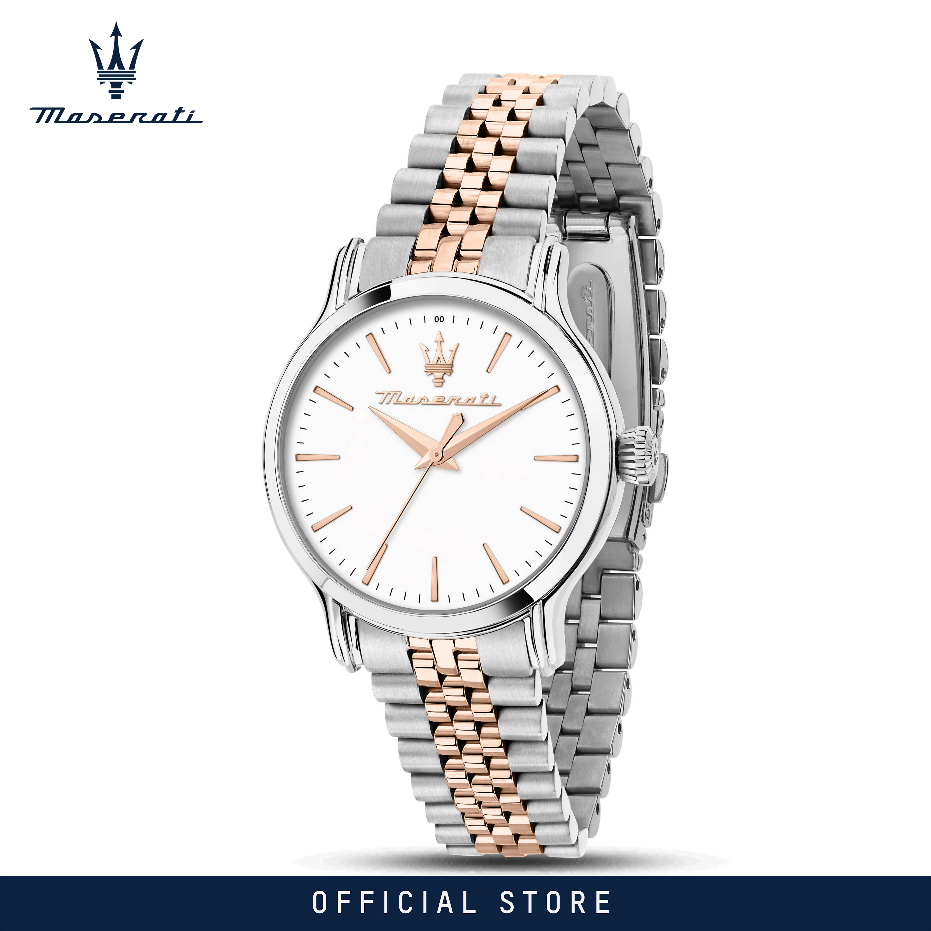 【2 Years Warranty】 Maserati Epoca 34mm White Silver Dial นาฬิกาข้อมือผู้หญิง รุ่น Solar R8853118520 With Luminous Hands ราคา 8,783 บาท*ส่งฟรี