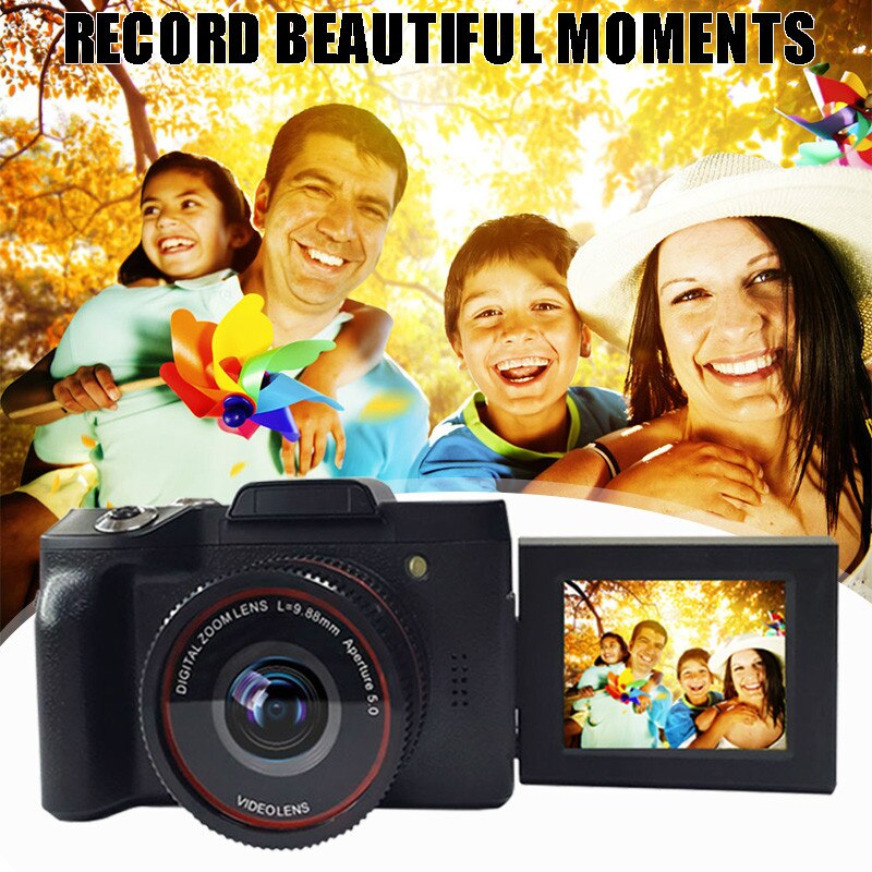 มุมมองเพิ่มเติมของสินค้า Suaveolens 【 instock 】 xj06 HD flip Screen selfie กล้องดิจิตอลมืออาชีพ Digital Full HD 1080P 16mp vlogging flip selfie กล้องกล้องวิดีโอ