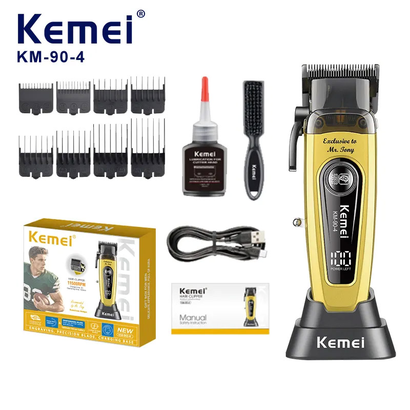 ปัตตาเลี่ยน Keme ปัตตาเลี่ยนไร้สาย ความแรงมอเตอร์ 11500RPM ที่ตัดผมชาย แบตตาเลี่ยน แบตเลี่ยนตัดผม บัตตาเลี่ยน Professional Hair Clipper ราคา 1,890 บาท*ส่งฟรี