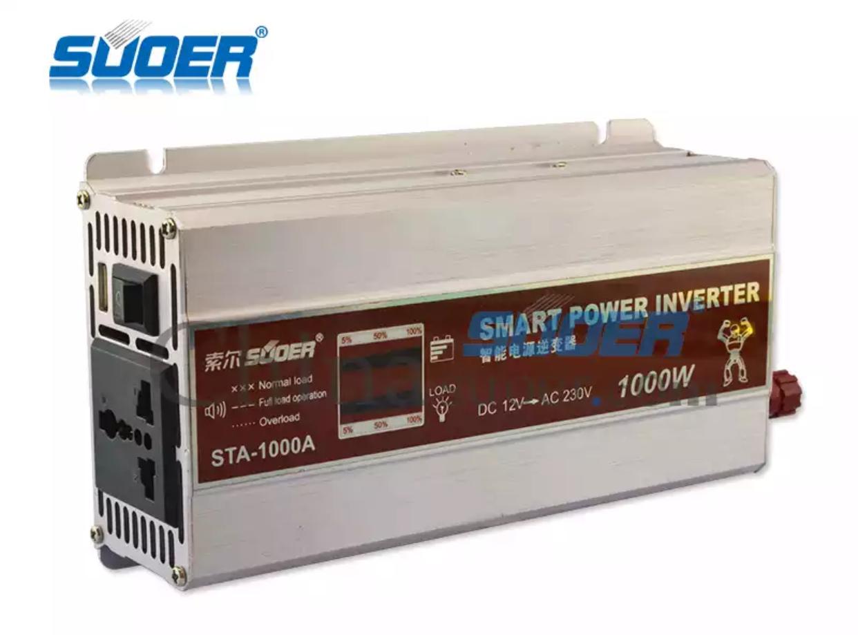 SUOERอินเวอร์เตอร์ STA-1000 DC LED12V To AC 230V Solar Power Inverter - Silver - Intl