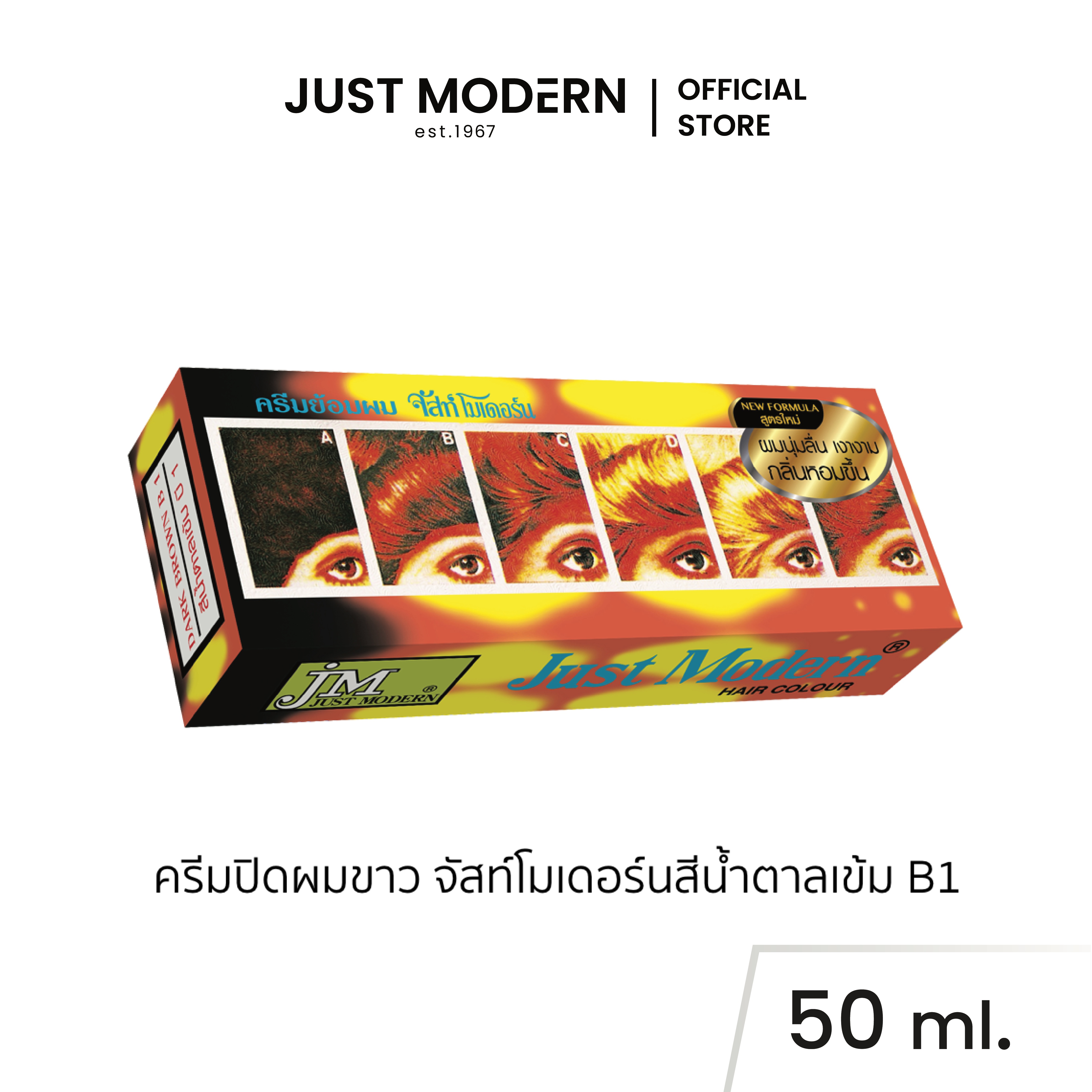 Just Modern Grey Coverage Hair Colour Cream - DARK BROWN B1
