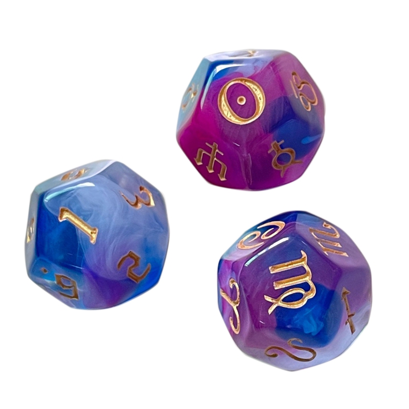 Astrological Dice Constellation Dice 12-Sided Acrylic ...