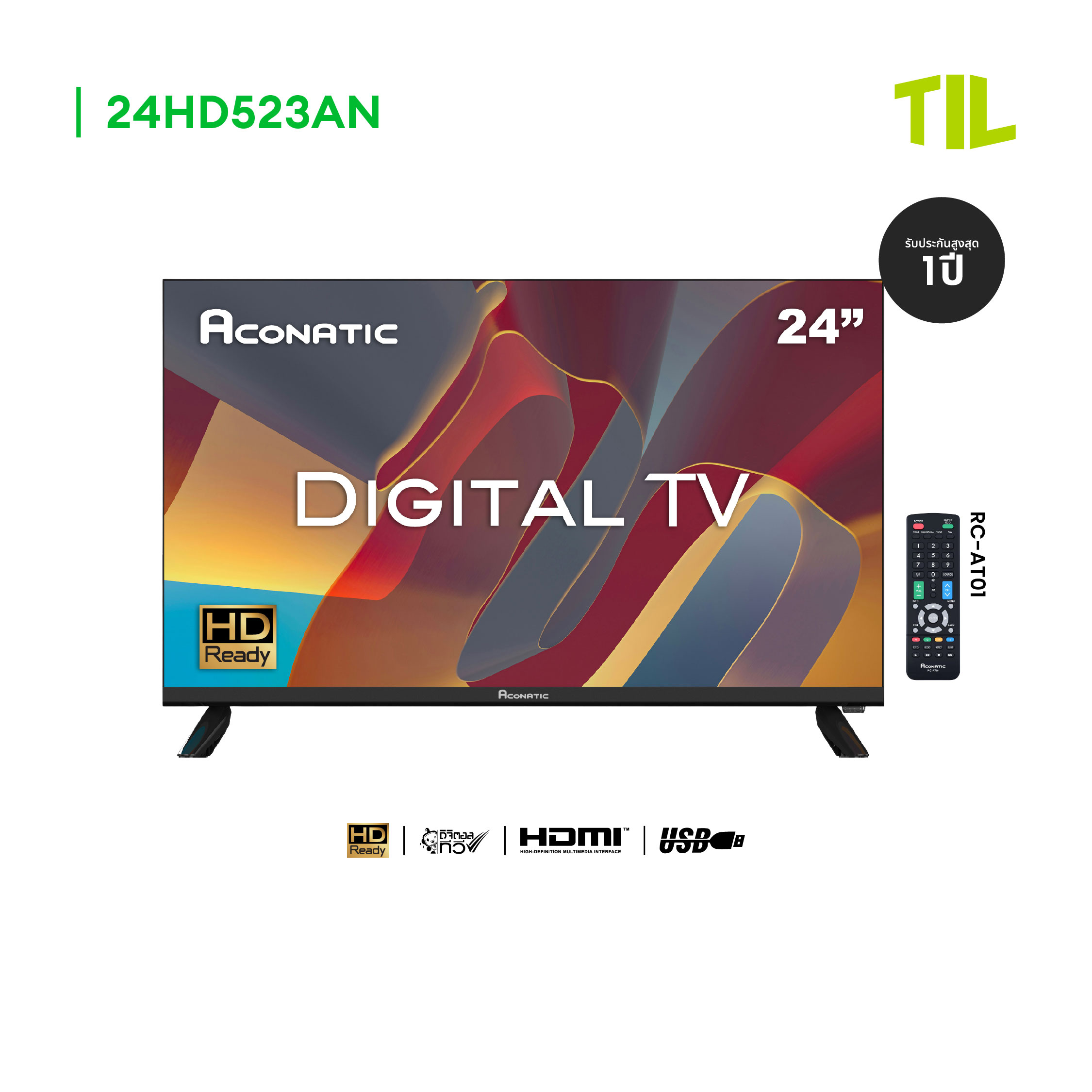 Aconatic Digital Tv Aconatic Hd Tv Size 24 Inches 24Hd523An (1 Year Warranty) ราคา 2,390 บาท*ส่งฟรี