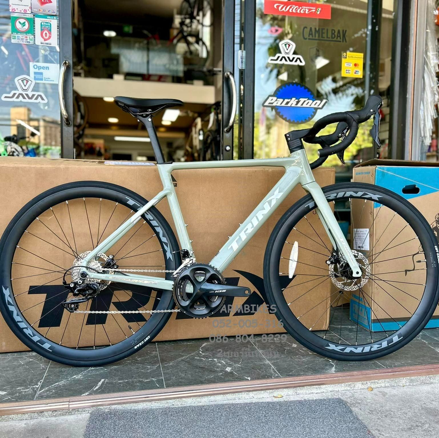 new 2024 TRINX Mercury 500 เสือหมอบเฟรมอลูมิเนียม Shimano 105 Disc Hydraulic break ราคา 32,900 บาท*ส่งฟรี