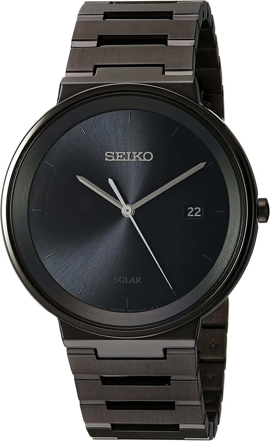 Đồng hồ Seiko cổ sẵn sàng (SEIKO SNE481 Watch) Seiko Dress Japanese-Quartz  Watch with Stainless-Steel Strap, Black, 20 (Model: SNE481) [Hộp & Sách  hướng dẫn của Nhà sản xuất + Người bán